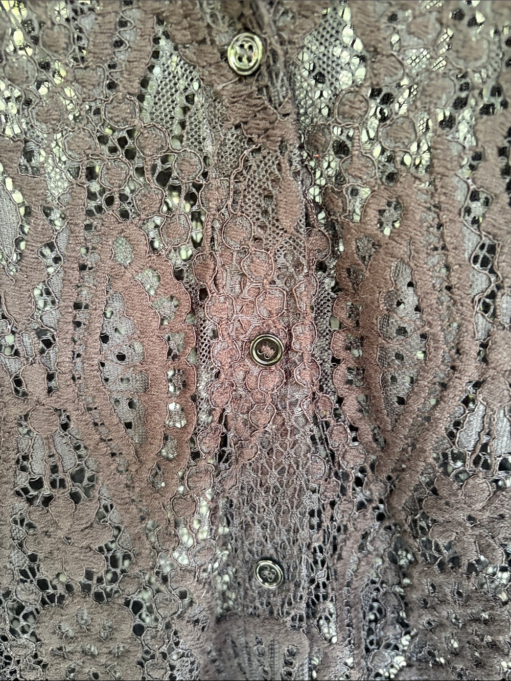 Vince Camuto Black Lace Button Blouse - Picture 4 of 6